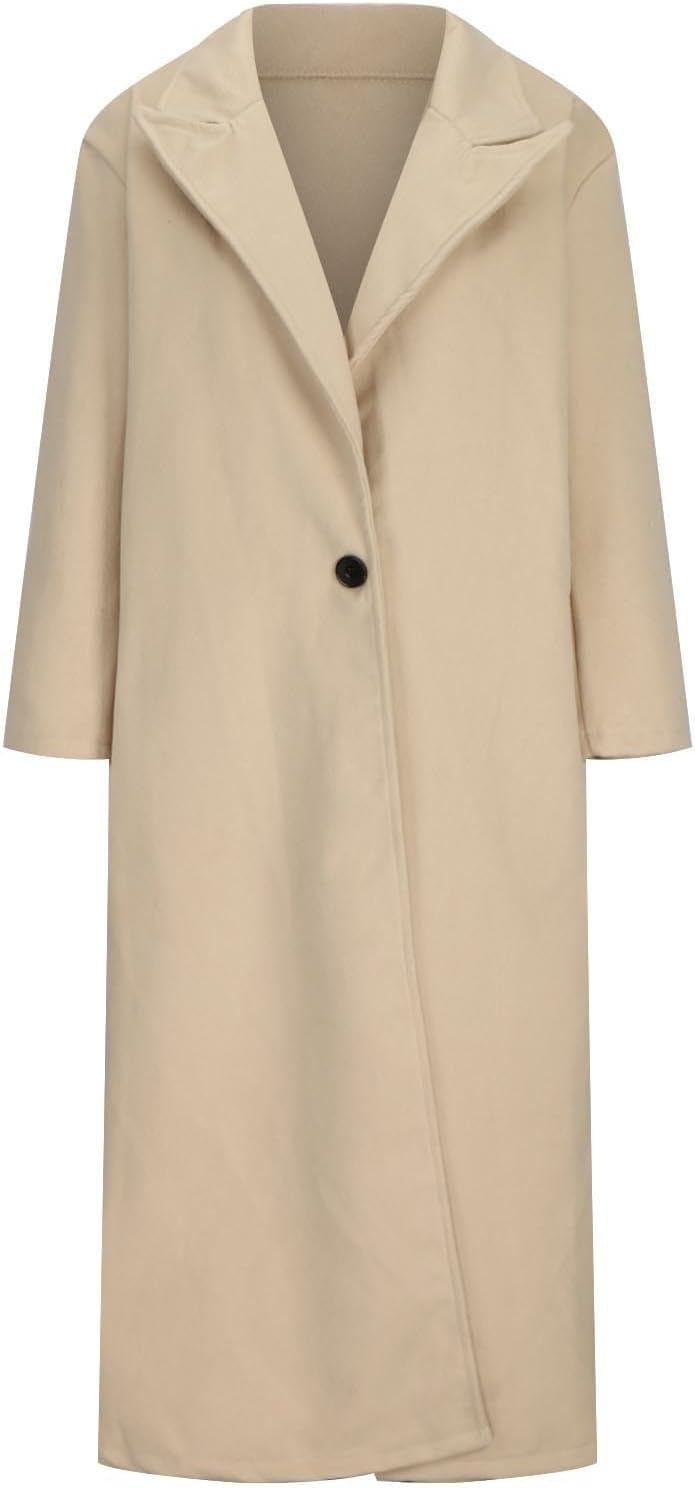 Ansenesna Wollmantel Damen Winter Lang Wintermantel Wolle Elegant Lange Winterjacke Warm Jacke Mante