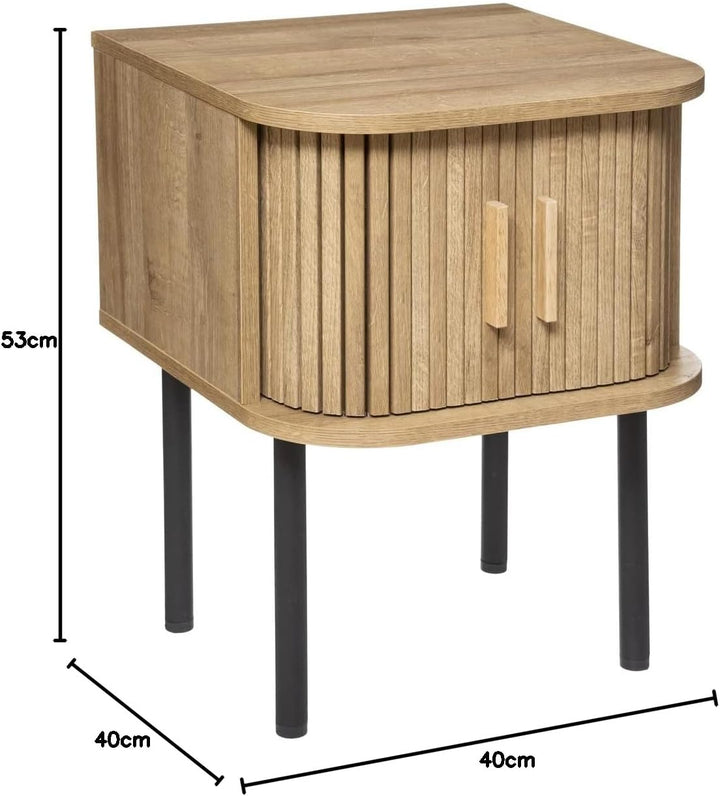 Zweitüriges Nachttischchen Colva - Natur - Beige - Atmosphera créateur d'intérieur cm Beige, cm Beig