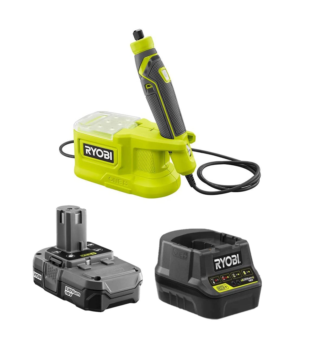 RYOBI 18 Volt schnurloses Präzisions-Drehwerkzeug (PRT100B) Kit mit Akku und Ladegerät (keine Einzel