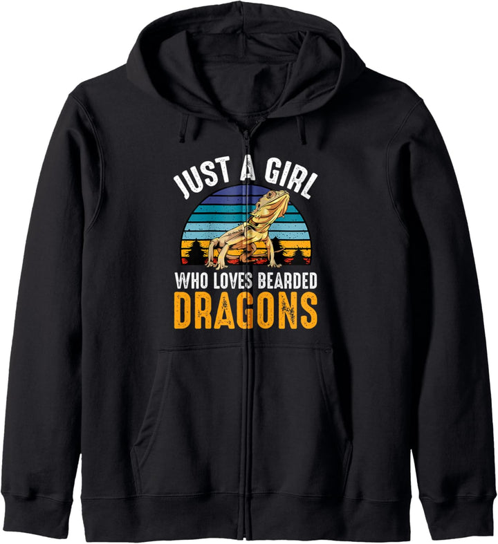 Just a Girl Who Loves Bearded Dragons Eidechse Echse Kapuzenjacke