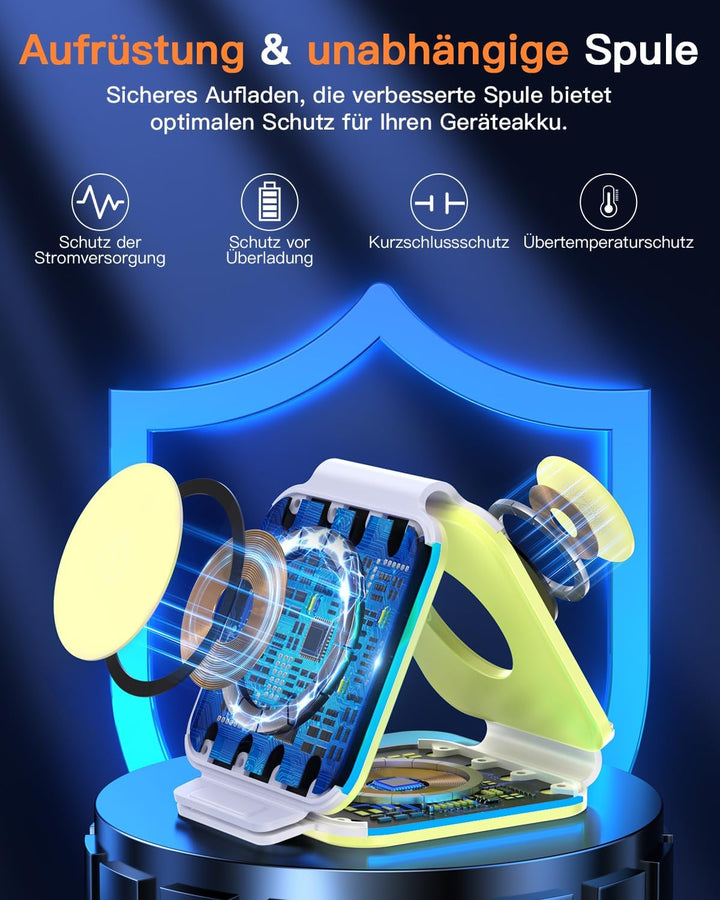 3 in 1 Faltbare kabellose Reiseladestation, Apple Ladestation Für Apple Watch und iPhone iPods, Wire