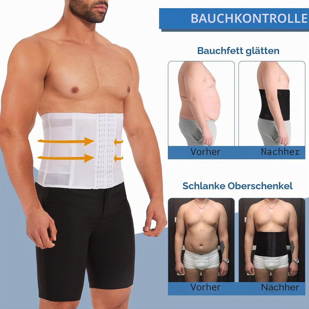 SLIMBELLE Herren Bauchweggürtel Fitnessgürtel Body Shaper Schwitzgürtel Taillenmieder Verstellbarer