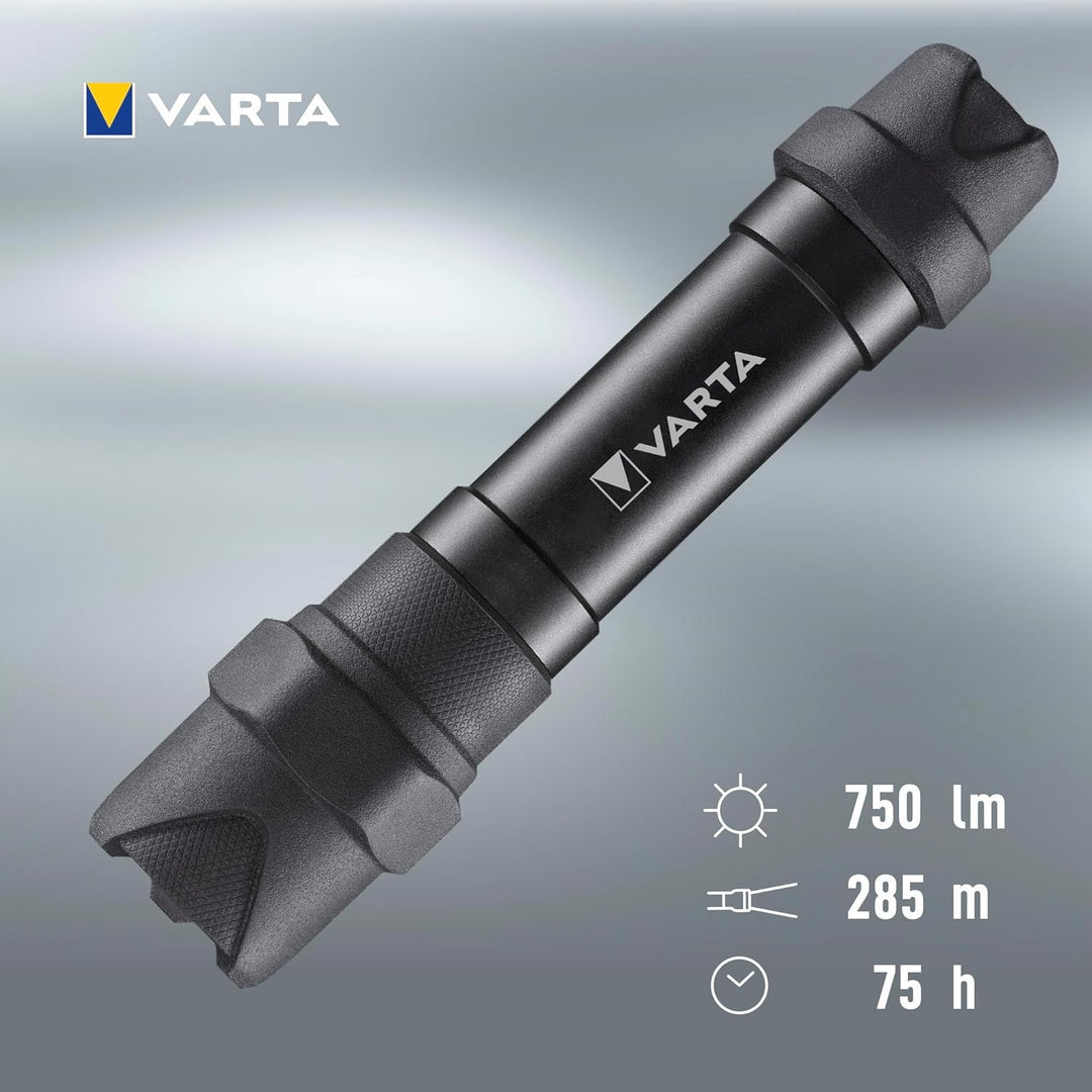 VARTA Taschenlampe LED 6 Watt inkl. 6x AA Batterien, Indestructible F30 Pro Leuchte, Lampe, Arbeitsl