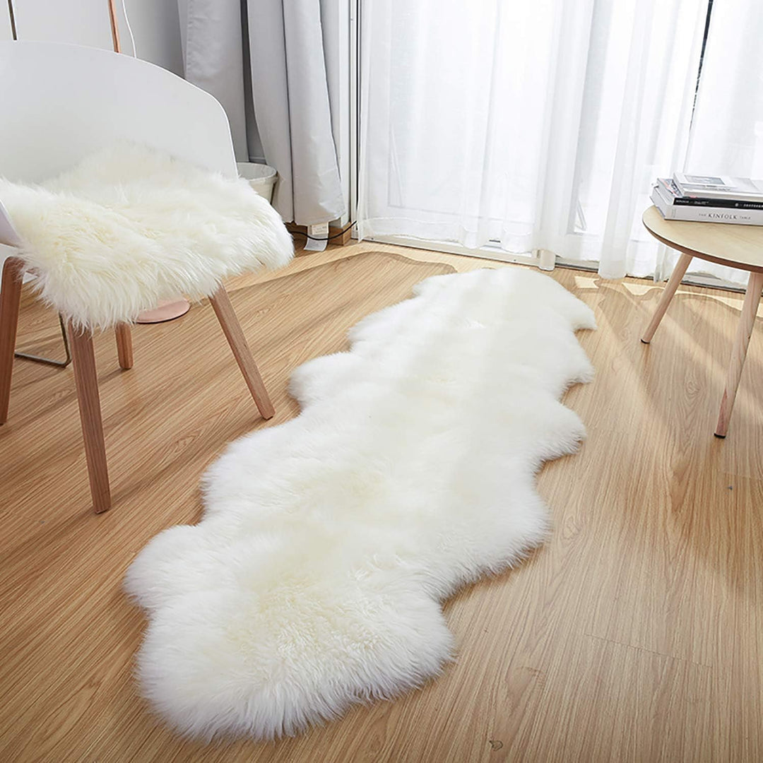 MH MYLUNE HOME Lammfell Teppich Schaffell echt gross 170cm x 60cm schafsfelle weiche und Flauschige