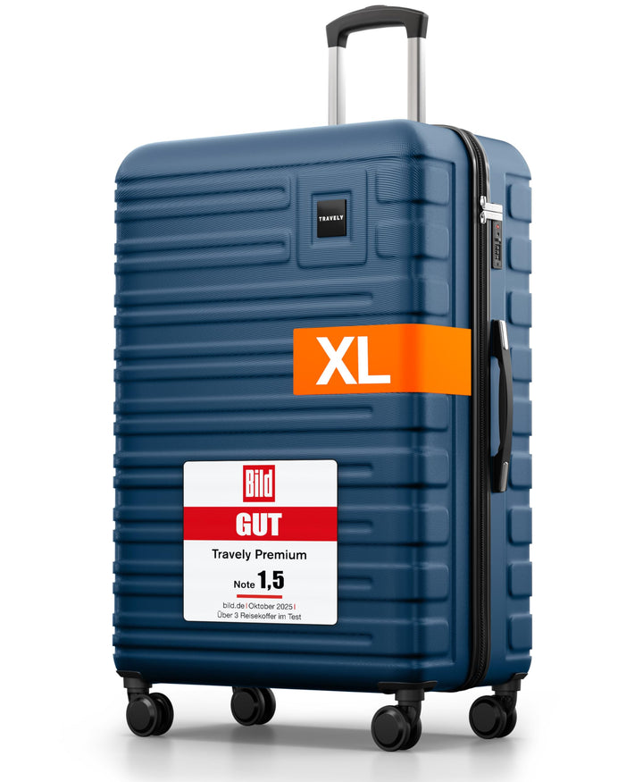 Travely Premium Koffer Gross: 28" Jede Menge Platz mit mehr als 120L Volumen, sehr robuster Hartscha