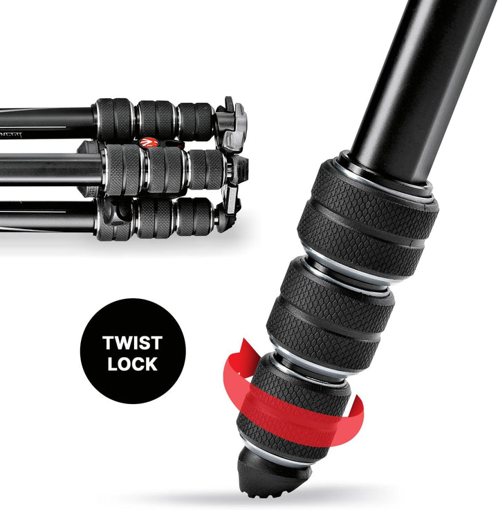 Manfrotto Befree Advanced Kamera Stativ Kit mit Drehverschluss Reisestativ Kit mit Kugelkopf tragbar