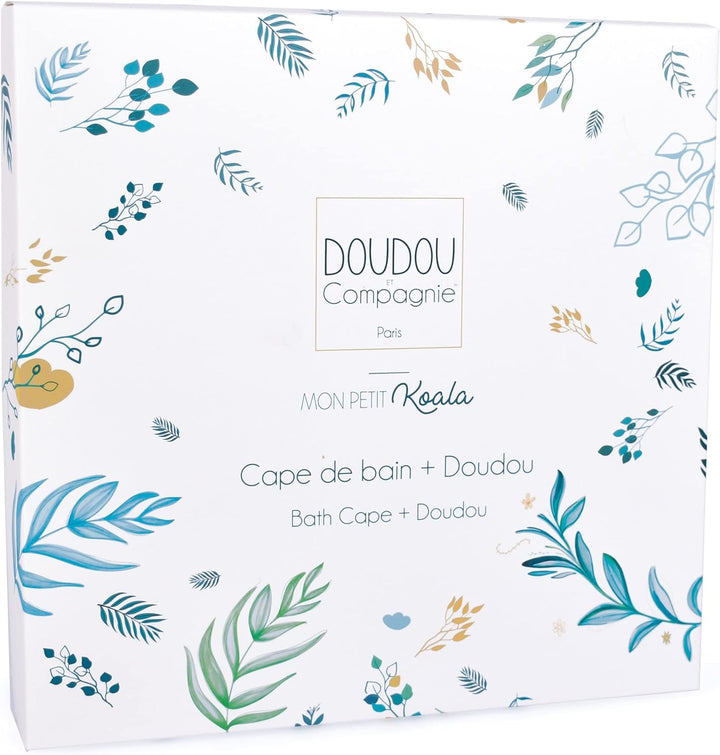 Doudou et Compagnie - Badeumhang für Babys, Kuscheltier Koala, Blau, Grün, 80 x 80 cm, Yoca Le Koala
