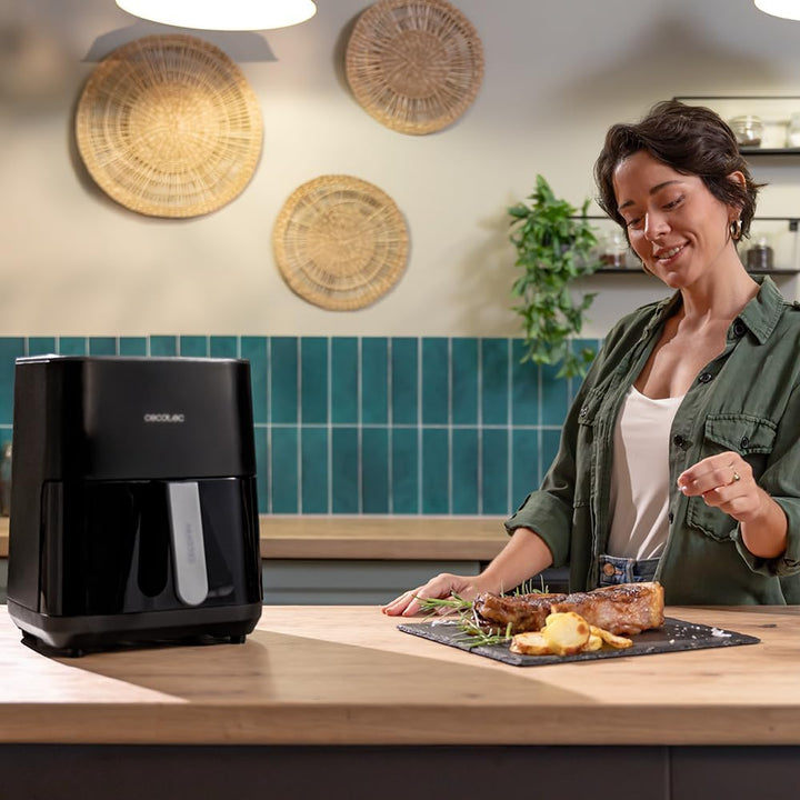 Cecotec Heissluftfritteuse ohne Öl - 4L - Grillplatte - Grill - Doppelte Heizelemente - Air Fryer Ce