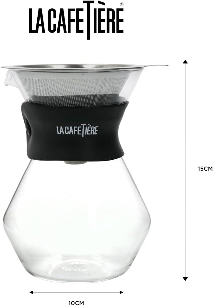 La Cafetière Glaskaraffe und Kaffeetropfer-Set, 3 Tassen, in Geschenkbox