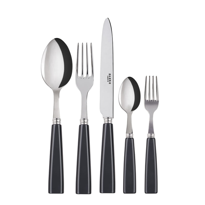 SABRE PARIS - Tafelbesteck, 5-teilig - Icon - Messer, Gabel, Esslöffel, Teelöffel & Kuchengabel - Ed