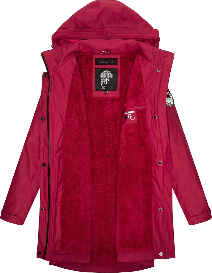 Navahoo Damen wasserdichter gefütterter Regenmantel Deike S Fuchsia, S Fuchsia