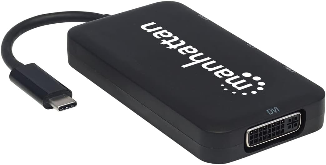 Manhattan 152600 USB-C 4-in-1 Audio/Video-Konverter (USB 3.1 Typ C-Stecker auf HDMI-/DisplayPort-/VG