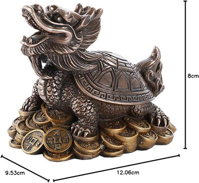 Pacific Giftware Feng Shui Money Dragon Tortoise On Coins Prosperity Home Decoration Gift