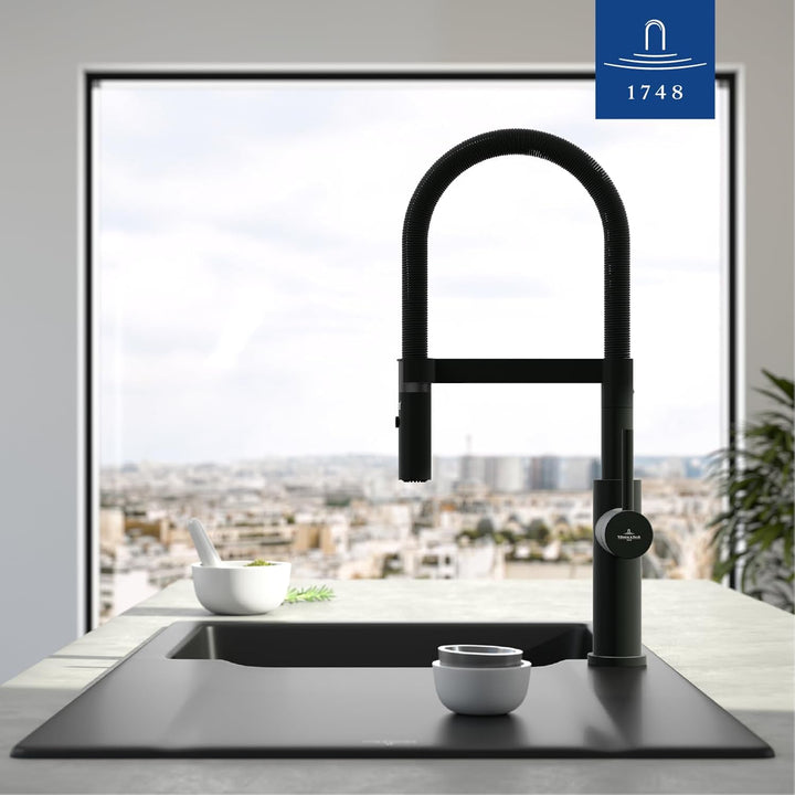 Villeroy & Boch Steel Expert 2.0 Küchenarmatur, Hochdruck, Wasserhahn Küche mit Umschaltfunktion und