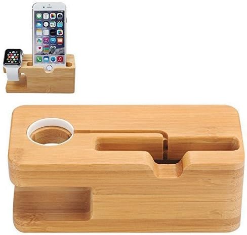 Bambus Ladestand Aufladung Docking Station/Cradle/Halter/Ladegerät Stand/Handy Halterung für iPhone