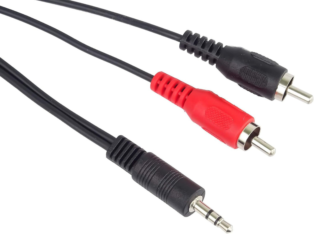 PremiumCord Klinke auf Cinch Y Kabel 10m, Klinkenstecker 3,5mm auf 2x Cinch RCA Stecker, Jack zu RCA