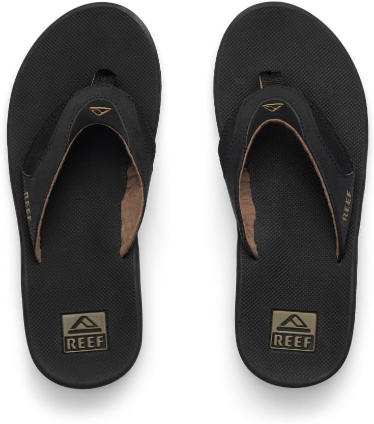 Reef Herren Fanning Flipflop 38 EU Black And Tan, 38 EU Black And Tan