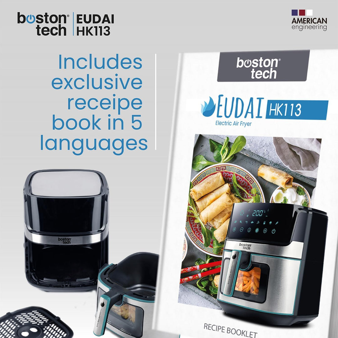 EUDAI Fritteuse ohne Öl, 6,5 l, Luftfritteuse mit Fenster, 8 Programme, LED-Display, Touch-Steuerung