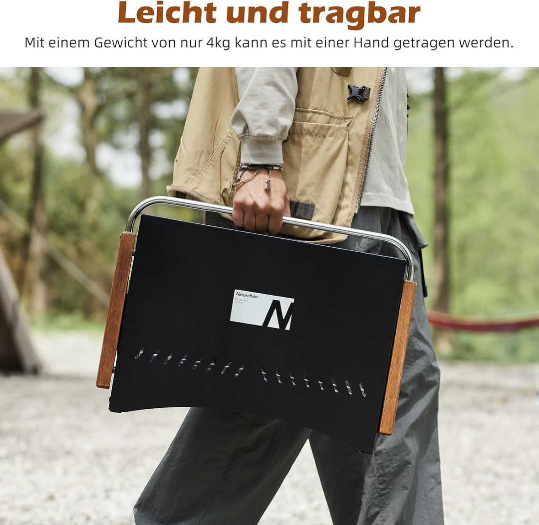 Naturehike Holzkohlegrill Klappgrill 50.2 x 32.8 x 33.5 cm Laptopgrill Portabel Mobil Campinggrill T
