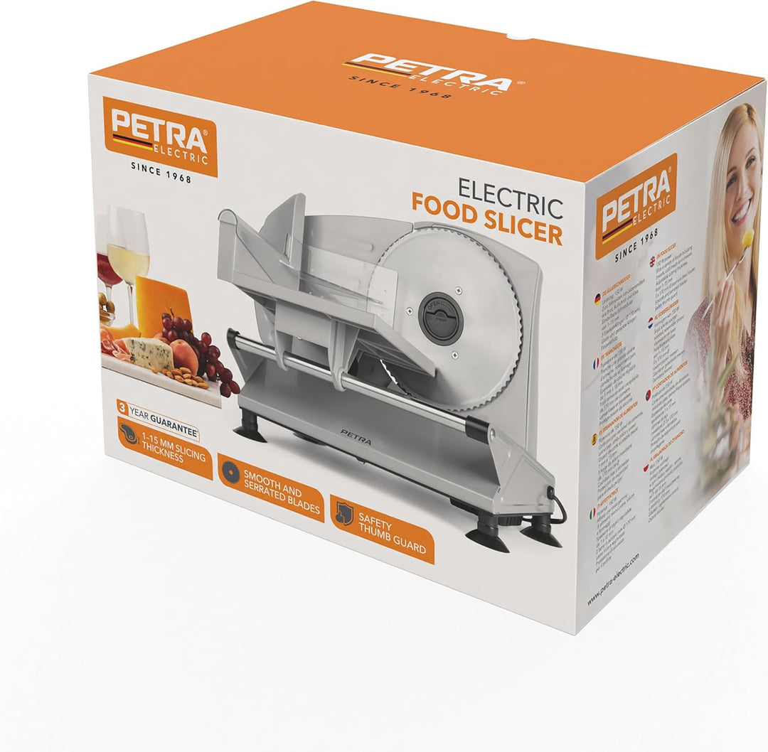 Petra PT4636VDE Elektrischer Allesschneider – Küchenschneidemaschine, Brot, Käse, Fleisch, Wurstschn