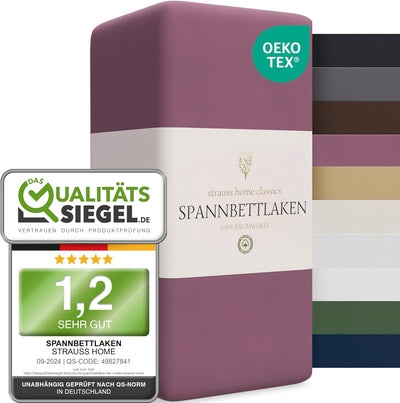Strauss Home ® Jersey Spannbettlaken Spannbetttuch Bettlaken 100% Baumwolle 180x200-200x200 cm (Pfla