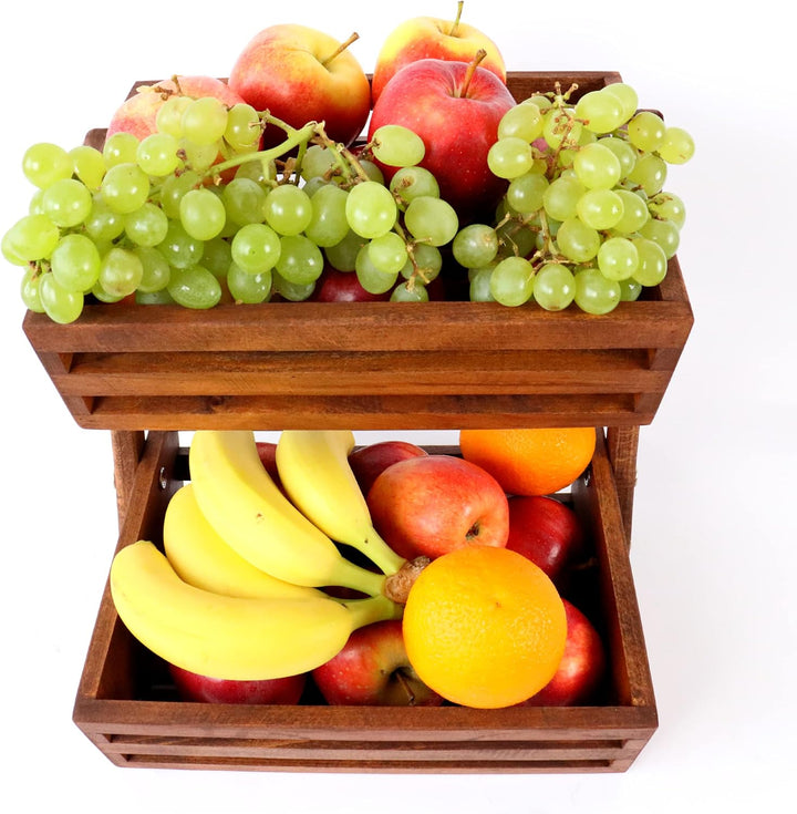 B4K Obstkorb aus Buchenholz | Grösse 24x32x29 cm | Früchtekorb | Servierkorb | Verkaufsständer | Obs