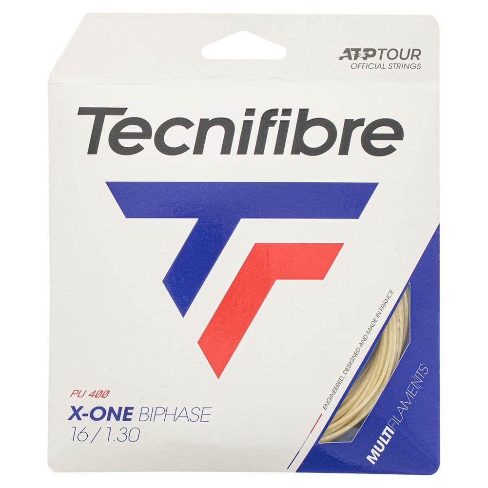 Tecnifibre Biphase TecniFiber X-One Zweiphasen-Saiten, 1,18 mm, 12,2 m, Weiss 1.30mm natur, 1.30mm n
