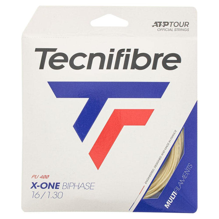 Tecnifibre Biphase TecniFiber X-One Zweiphasen-Saiten, 1,18 mm, 12,2 m, Weiss 1.30mm natur, 1.30mm n