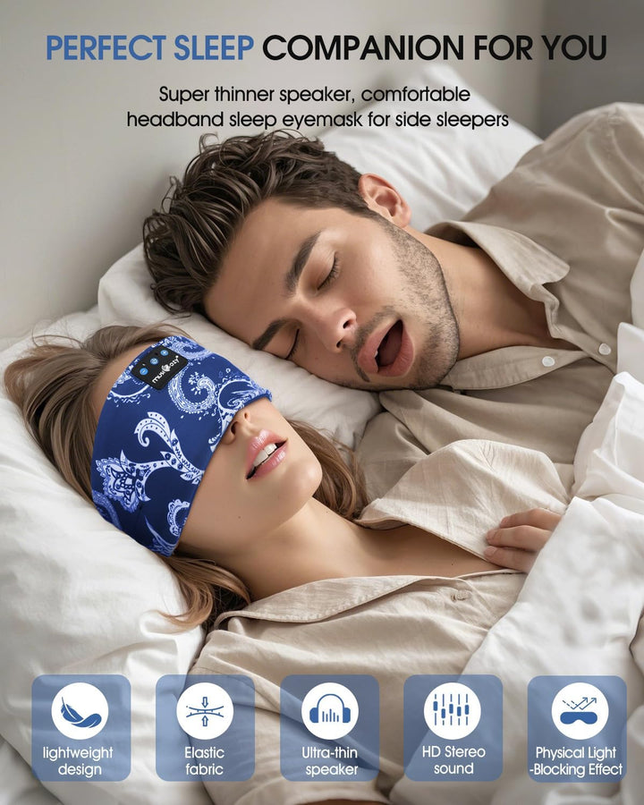 MUSICOZY Schlafkopfhörer Bluetooth 5.4, Bequem &amp; Ultraleicht Stirnband kopfhörer zum Schlafen mit Hi