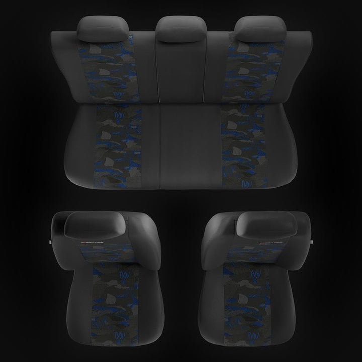Mossa Sitzbezüge passend für Mercedes A Klasse W168 W169 (1997-2012) UNE-BL Blau UNE-BL Full Set, Bl