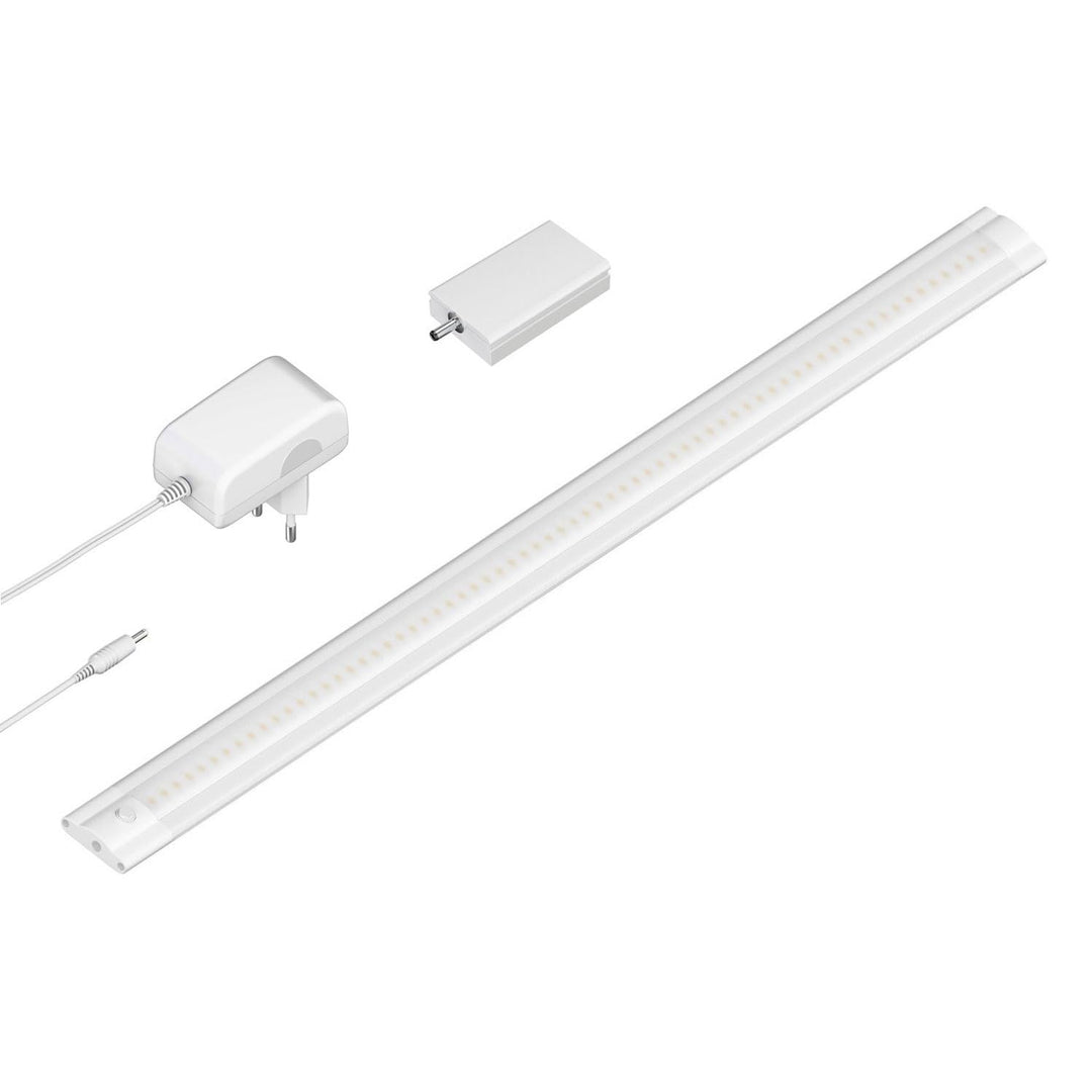 ledscom.de Smarte LED Unterbau-Leuchte SIRIS weiss matt mit Netzteil und WLAN-Controller, flach, Sma