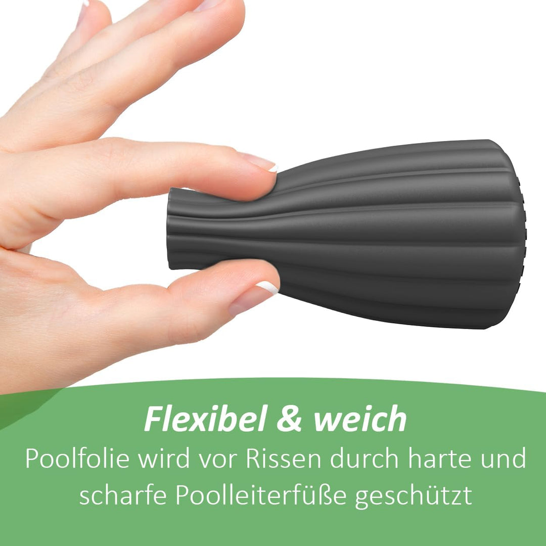 PoolFeet Universelle Silikon Schutzkappen für Poolleiterfüsse, Schützt die Poolfolie vor Beschädigun