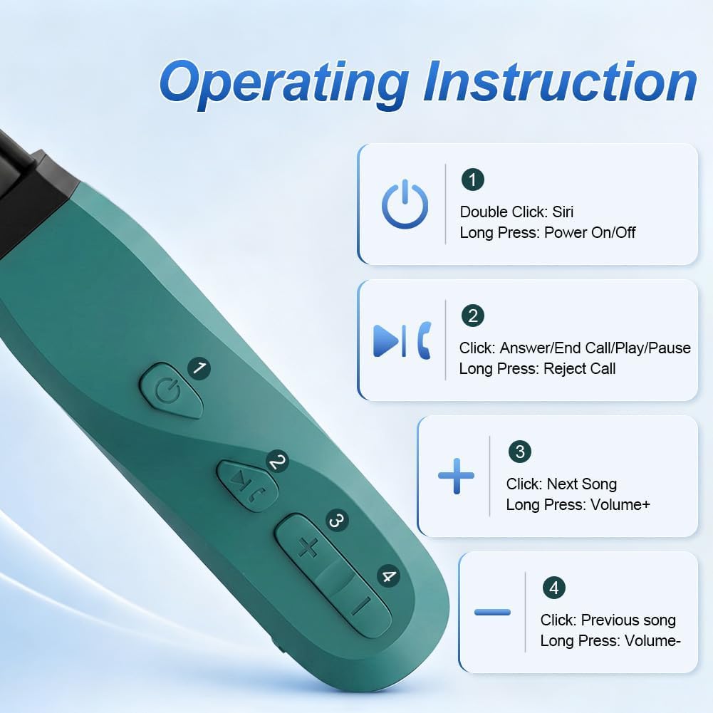 Nackenbügel Kabellose Kopfhörer 200 Stunden Spielzeit, Kopfhörer Sport Ohrhörer Bluetooth 5.3, Magne