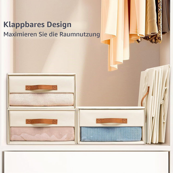 DIMJ Schubladen Ordnungssystem Schubladenboxen - Aufbewahrungsbox Faltboxen mit Fenster Organizer Sc