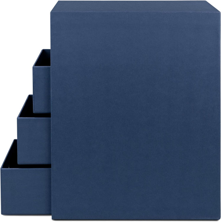 Rössler 1524452904 - S.O.H.O. 4er Schubladenbox für DIN A5, mit Griffloch, Navy, 250 x 175 x 320 mm,