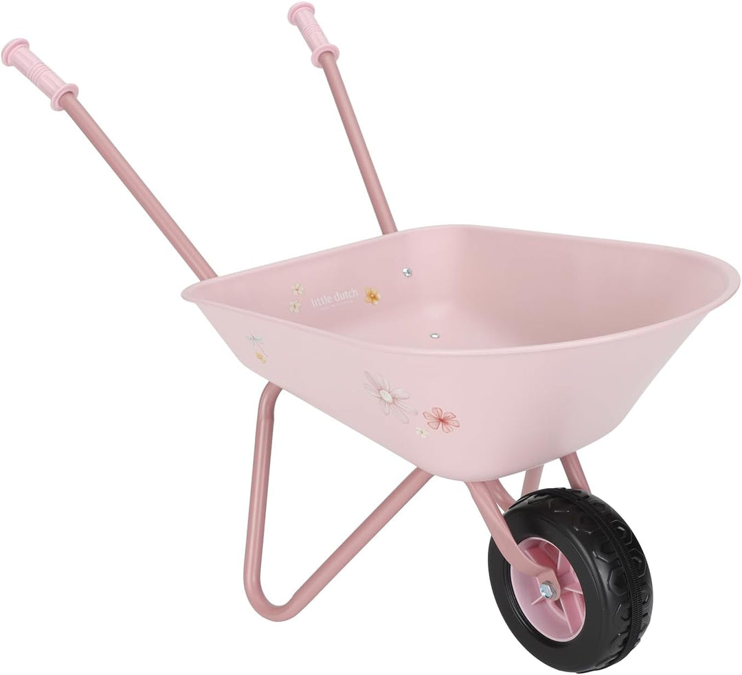 Little Dutch Schubkarre für Kinder Kinderschubkarre Metall - Fairy Garden rosa
