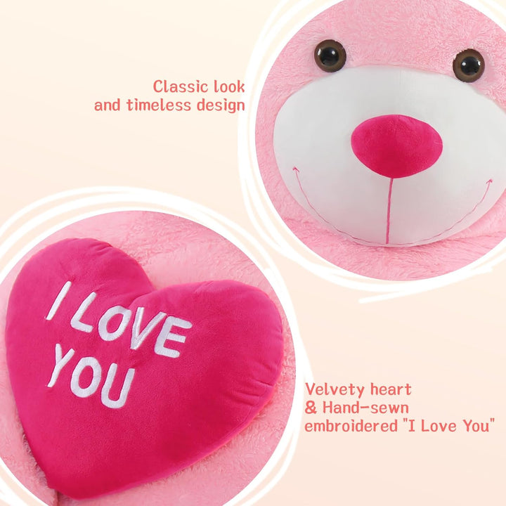 MorisMos teddybär Valentinstag Überraschungsgeschenk, 150cm riesen Teddy mit Herz- Ich Liebe Dich, g