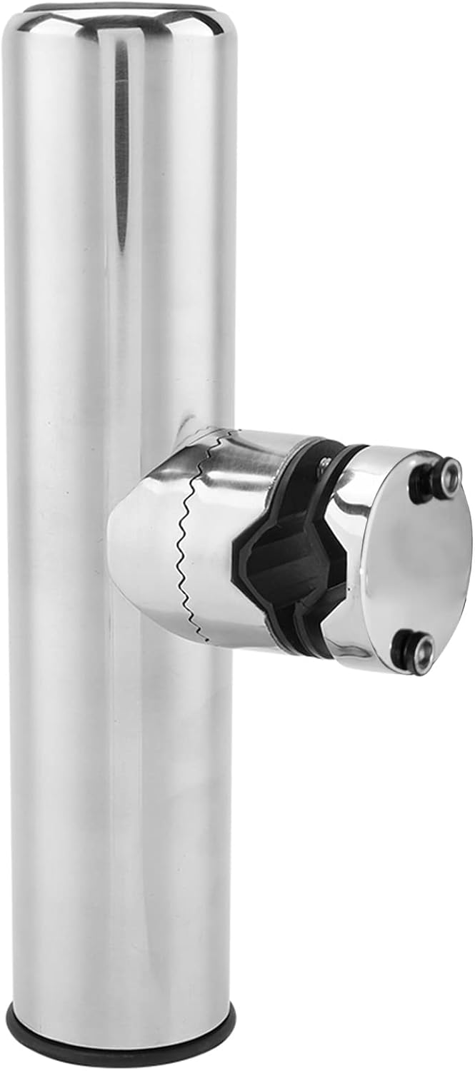 DEWIN Rutenhalter für Boot, Edelstahlboot Angelrutenhalter Zubehör für Schienen 1" bis 1-1/4"
