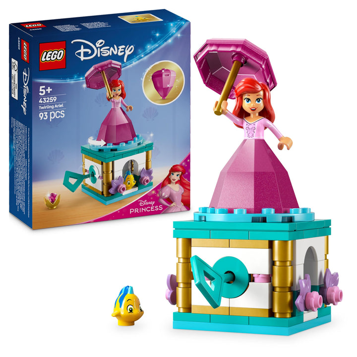 LEGO ǀ Disney Princess Arielle - Spielzeug mit Minifigur - Fabius Figur sowie Zubehör wie Diamant &