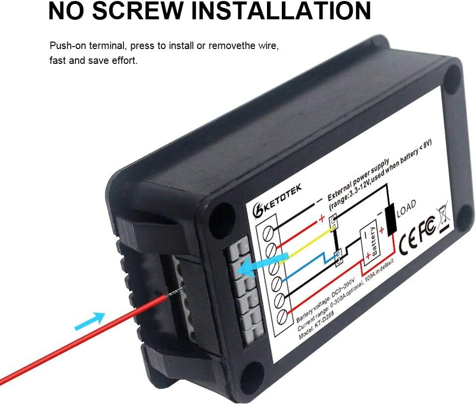 DC Voltmeter Amperemeter Energiezähler Batterie Monitoranzeige LCD Digital Multimeter für Auto Solar