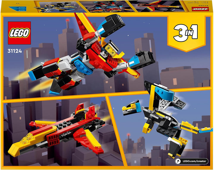 LEGO Creator 3-in-1 Super-Mech Roboter Kinderspielzeug, Drachenfigur, Flugzeug, kreatives Spielzeug