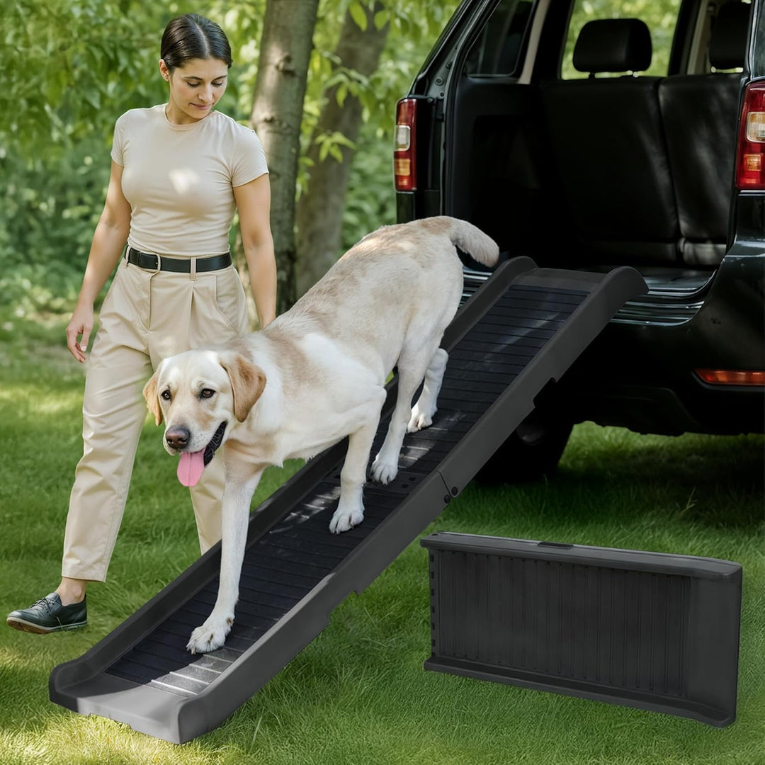 Hunderampe Auto Klappbar – 174 cm Lang & 38 cm Breit – rutschfeste Gummi Rampe für grosse Hunde – St