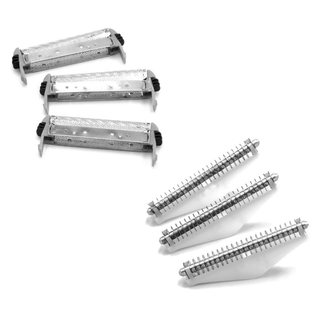vhbw 3x Klingenblock, 3x Scherfolie mit Rahmen kompatibel mit Remington MS3-3500, MS3-3700 Rasierer