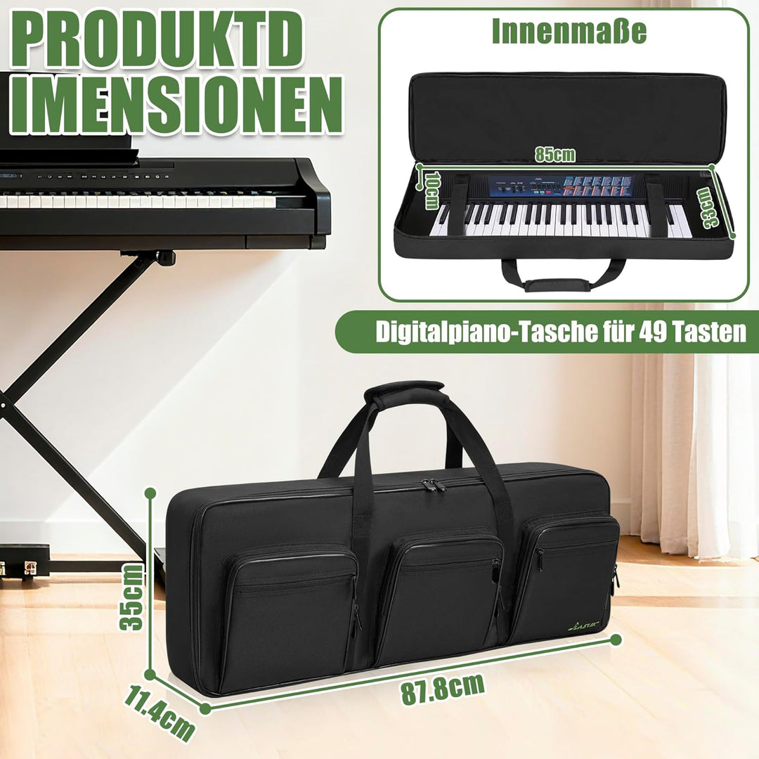 49 Key Keyboard Tasche, Robuste 600D Oxford Keyboardtasche 49 Tasten mit 10 mm Polsterung, Keyboard-