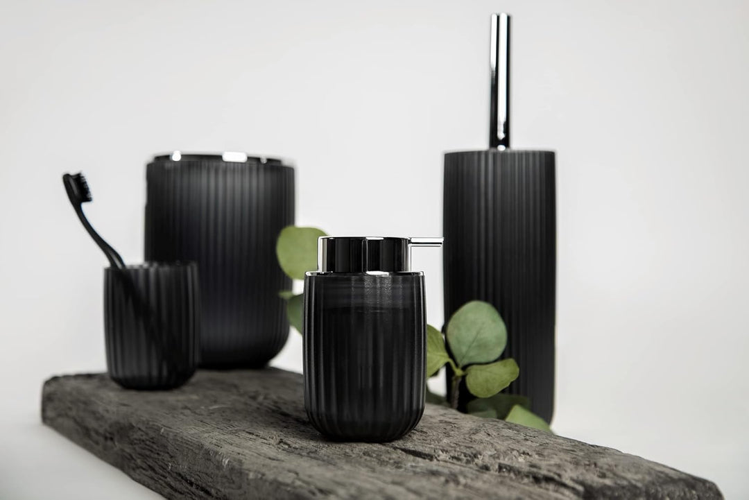 WENKO Schwingdeckeleimer Mod. Agropoli S Grau, 2 Liter, Badezimmer-Mülleimer mit Deckel, Abfalleimer