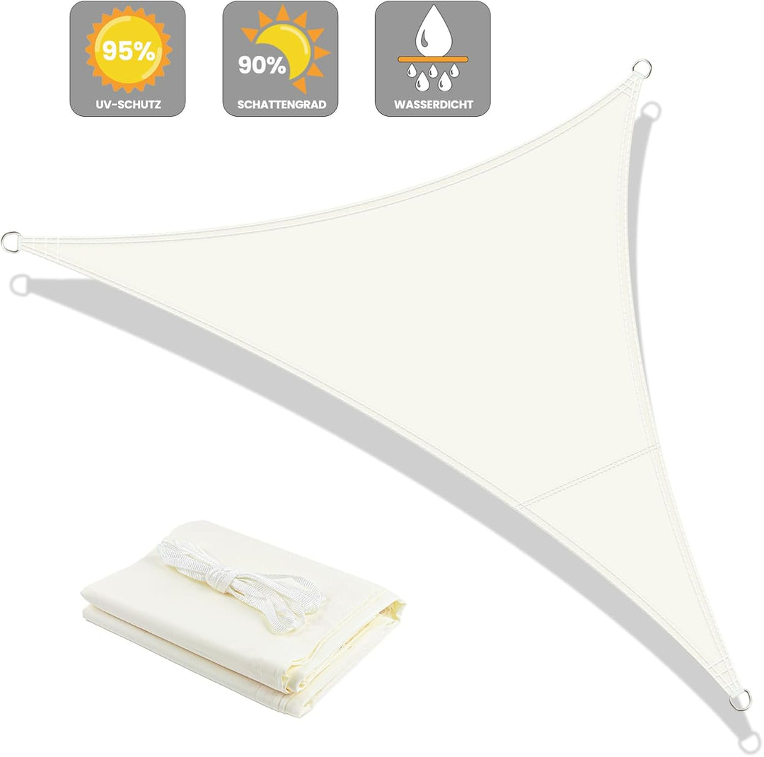 LOVE STORY Sonnensegel Dreieckig 4x4x3m Wasserdicht Segeltuch Sonnenschutz Windschutz PES mit 95% UV