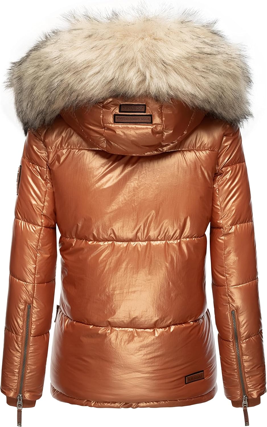 Navahoo Damen Winterjacke Steppjacke warm mit Kunstfellkapuze Tikunaa XS-XL S Rusty Cinnamon, S Rust