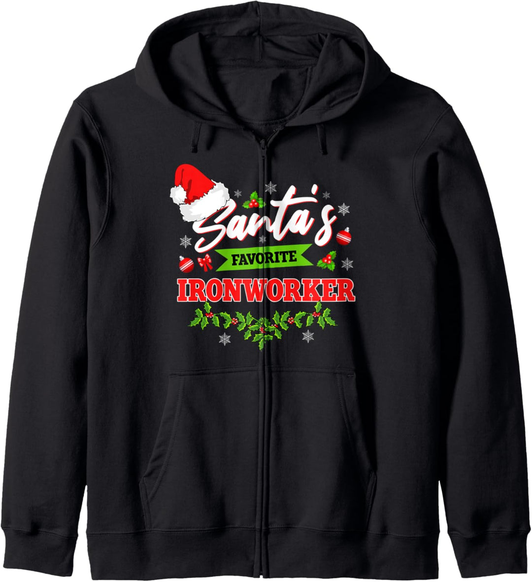 Ironworker Shirts Ugly Christmas Gifts Santa's Favorite Kapuzenjacke