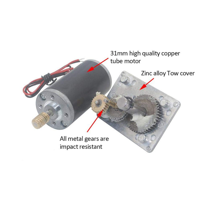 Reversibler Schneckengetriebemotor, DC12V 10-400RPM Hohe Torsionsgeschwindigkeit reduzieren Getriebe