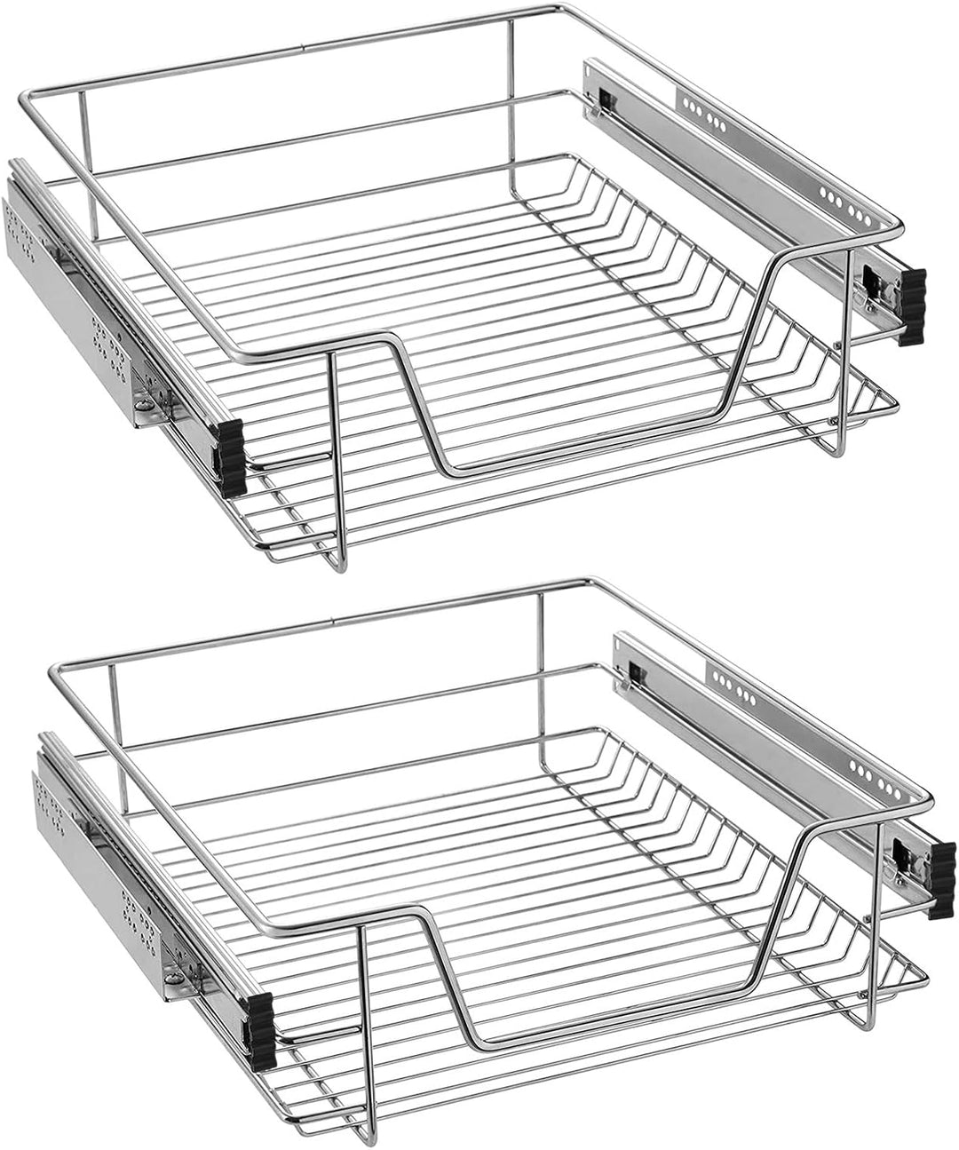 HENGMEI 4X Küchenschrank Teleskopschublade 50cm Schrankauszug Ausziehbare Ablage Küchenschubladen Or